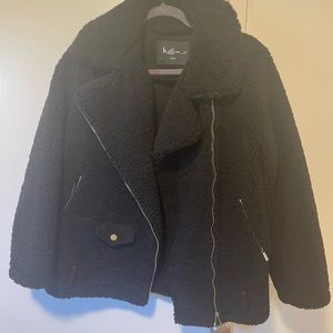 Nasty gal black teddy jacket S
